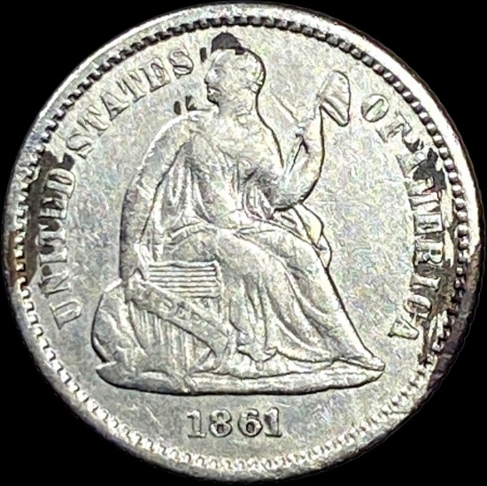 1861 Seated Liberty Half Dime LIGHTLY CIRCULATED