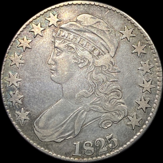 1825 Capped Bust Half Dollar NEARLY UNCIRCULATED