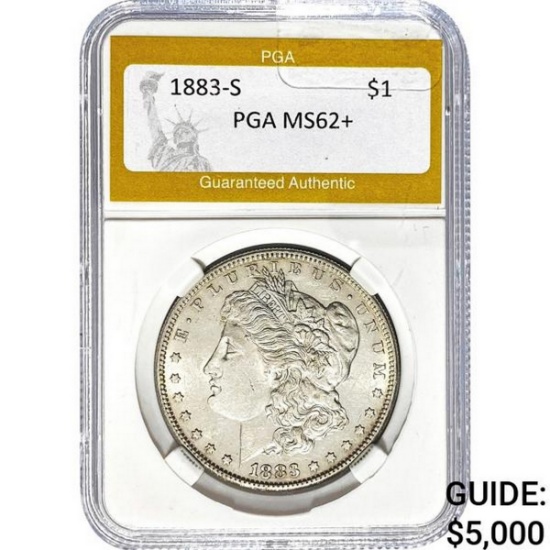 1883-S Morgan Silver Dollar PGA MS62+