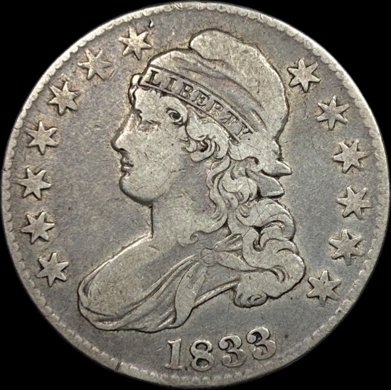 1833 Capped Bust Half Dollar NICELY CIRCULATED
