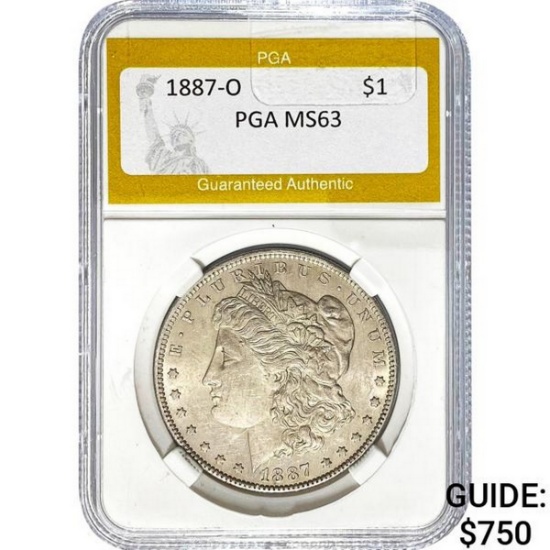 1887-O Morgan Silver Dollar PGA MS63