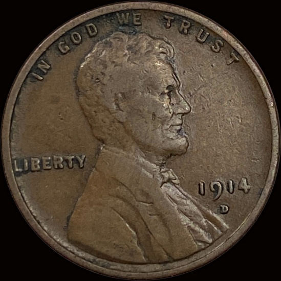 1914-D Lincoln Wheat Cent LIGHTLY CIRCULATED