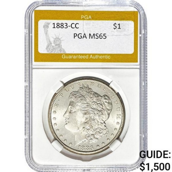 1883-CC Morgan Silver Dollar PGA MS65