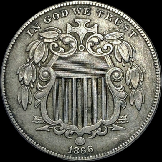 1866 Shield Nickel No Rays LIGHTLY CIRCULATED