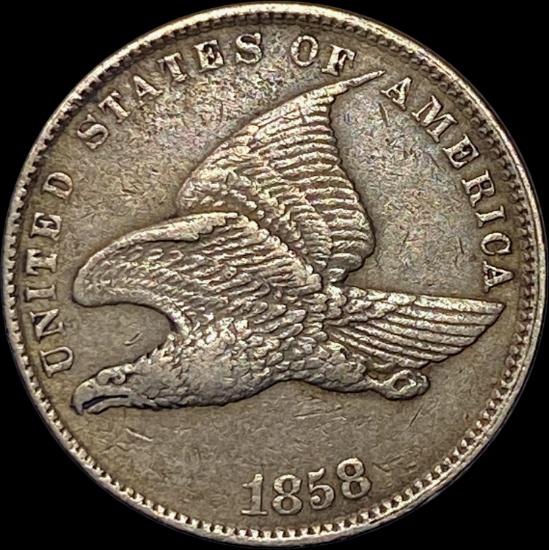 1858 Copper-Nickel Flying Eagle Cent CLOSELY UNCIRCULATED