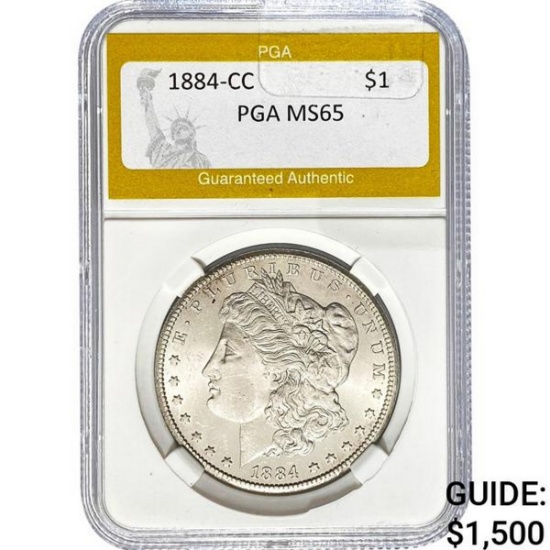 1884-CC Morgan Silver Dollar PGA MS65