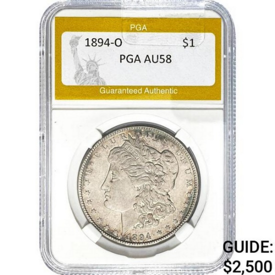 1894-O Morgan Silver Dollar PGA AU58