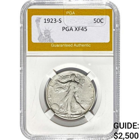 1923-S Walking Liberty Half Dollar PGA XF45