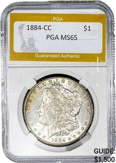 1884-CC Morgan Silver Dollar PGA MS65