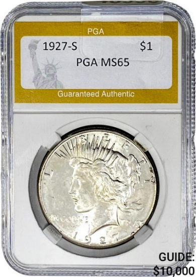 1927-S Silver Peace Dollar PGA MS65