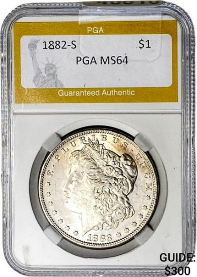 1882-S Morgan Silver Dollar PGA MS64
