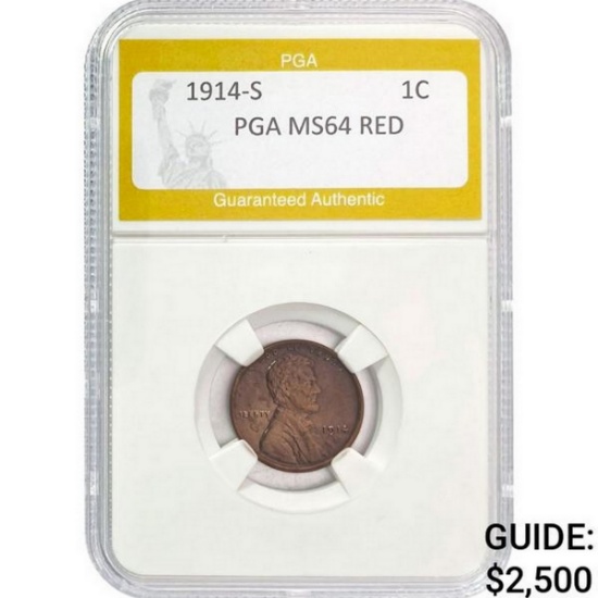 1914-S Wheat Cent PGA MS64