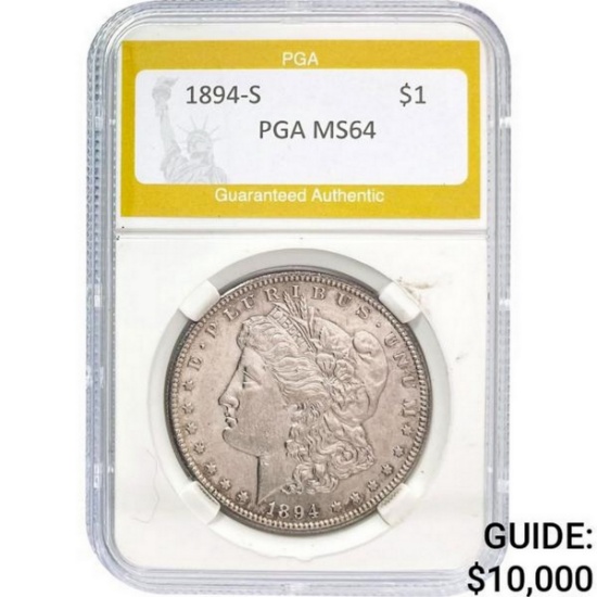 1894-S Morgan Silver Dollar PGA MS64