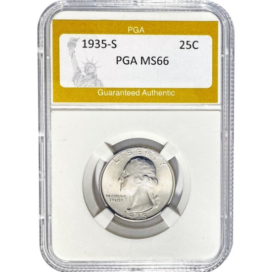 1935-S Washington Silver Quarter PGA MS66
