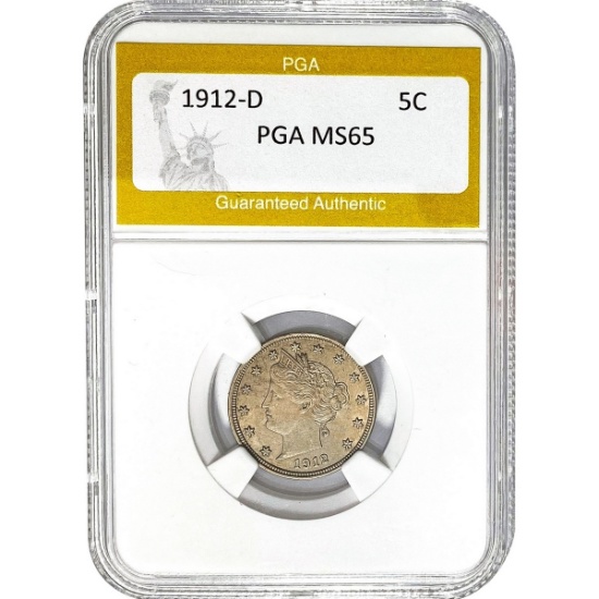 1912-D Liberty Victory Nickel PGA MS65