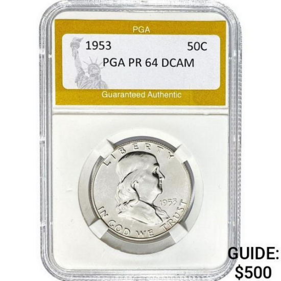 1953 Franklin Half Dollar PGA PR64 DCAM