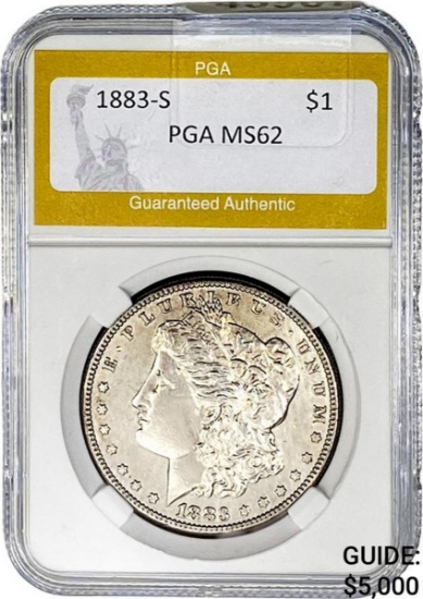 1883-S Morgan Silver Dollar PGA MS62