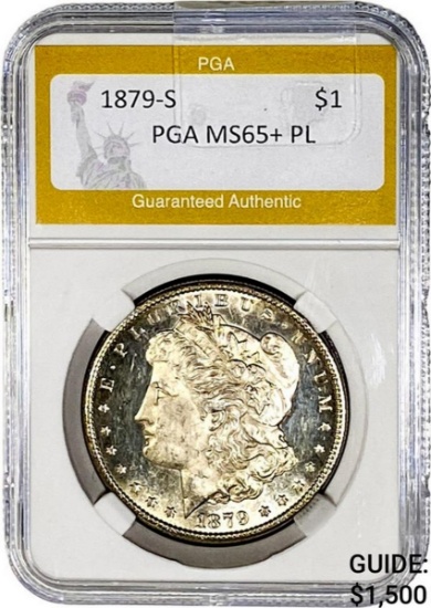 1879-S Morgan Silver Dollar PGA MS65+ PL