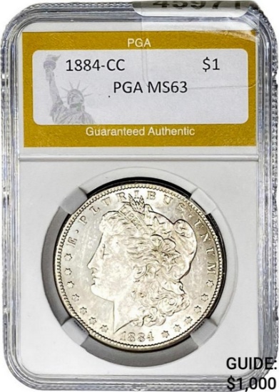 1884-CC Morgan Silver Dollar PGA MS63