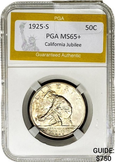 1925-S Califorina Jubilee Half Dollar PGA MS65+