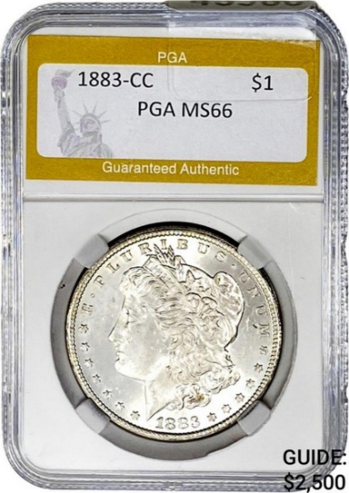 1883-CC Morgan Silver Dollar PGA MS66