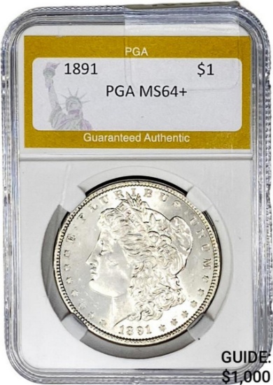 1891 Morgan Silver Dollar PGA MS64+