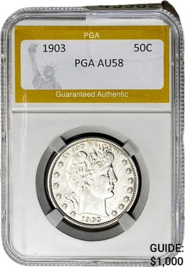 1903 Barber Half Dollar PGA AU58