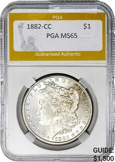 1882-CC Morgan Silver Dollar PGA MS65