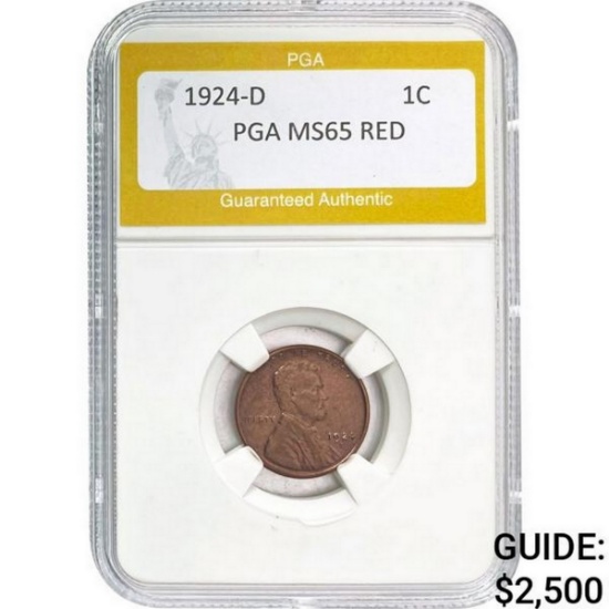1924-D Wheat Cent PGA MS65 Red