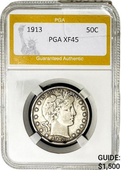 1913 Barber Half Dollar PGA XF45
