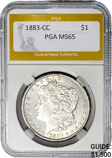 1883-CC Morgan Silver Dollar PGA MS65