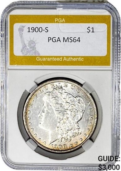 1900-S Morgan Silver Dollar PGA MS64