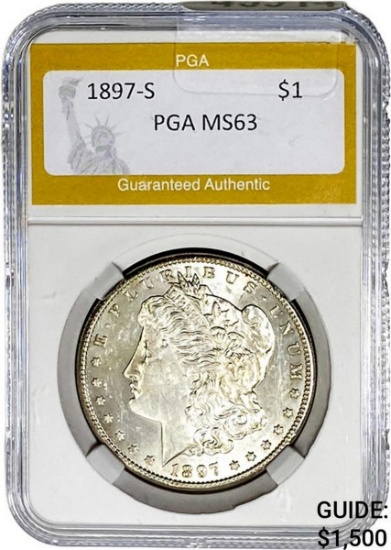 1897-S Morgan Silver Dollar PGA MS63