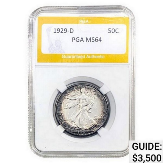 1929-D Walking Liberty Half Dollar PGA MS64