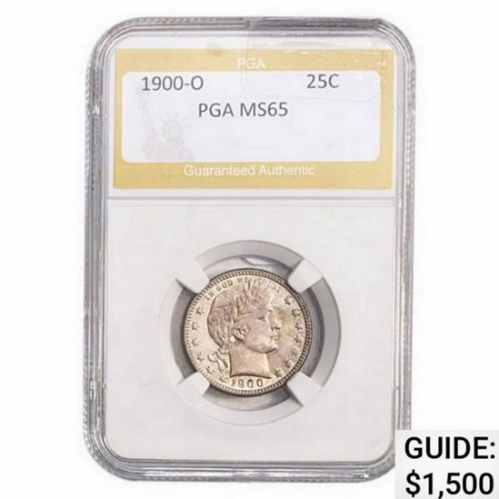 1900-O Barber Quarter PGA MS65