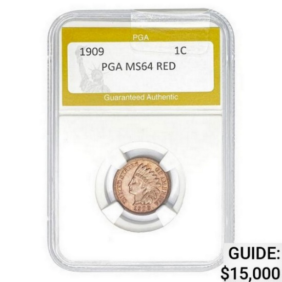 1909 Indian Head Cent PGA MS63 Red