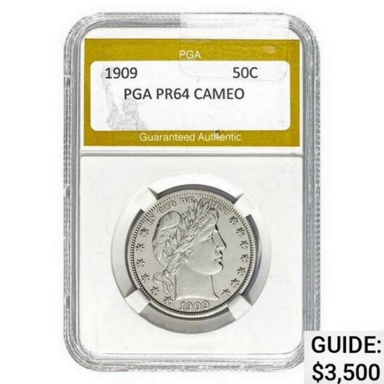 1909 Barber Half Dollar PGA PR64 CAMEO