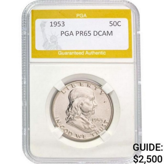 1953 Franklin Half Dollar PGA PR65 DCAM