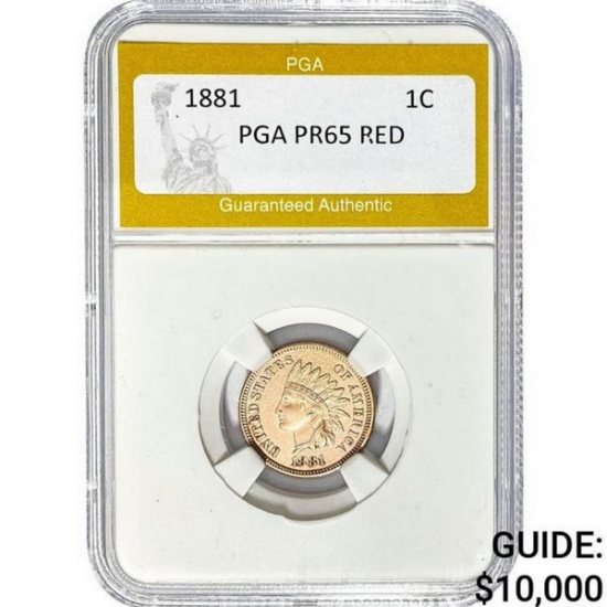 1881 Indian Head Cent PGA PR65 Red