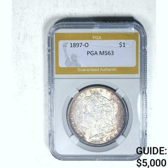 1897-O Morgan Silver Dollar PGA MS63