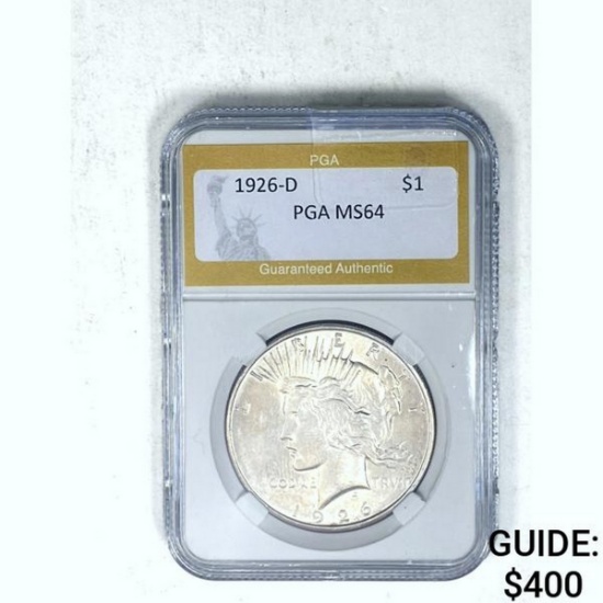 1926-D Silver Peace Dollar PGA MS64