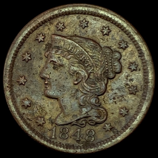 1848 Braided Hair Large Cent CLOSELY UNCIRCULATED CLOSELY UNCIRCULATED