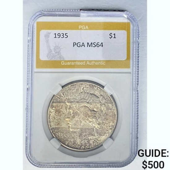 1935 Silver Peace Dollar PGA MS64