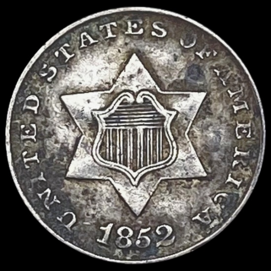 1852 Silver Three Cent CLOSELY UNCIRCULATED