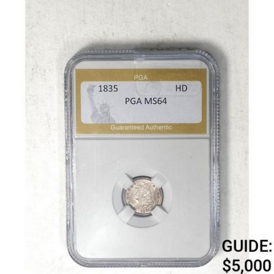 1835 Capped Bust Half Dime PGA MS64