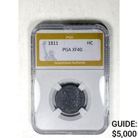 1811 Classic Head Half Cent PGA XF40