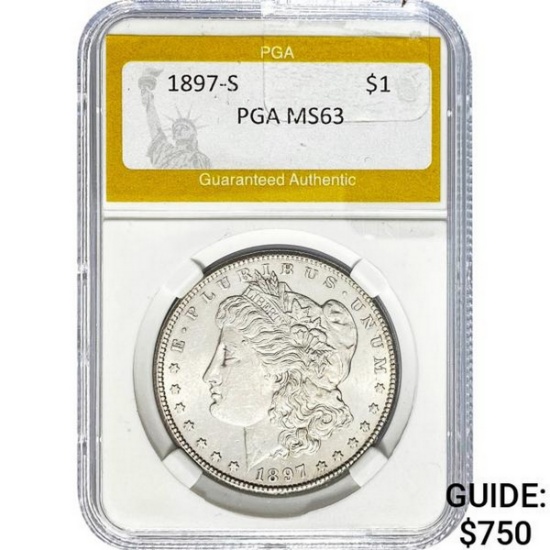 1897-S Morgan Silver Dollar PGA MS63