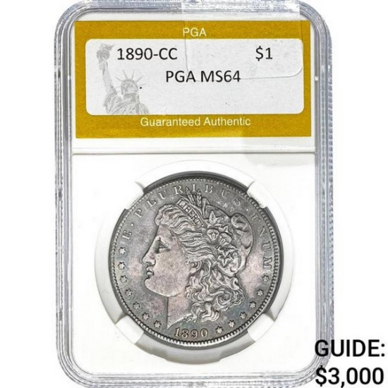 1890-CC Morgan Silver Dollar PGA MS64