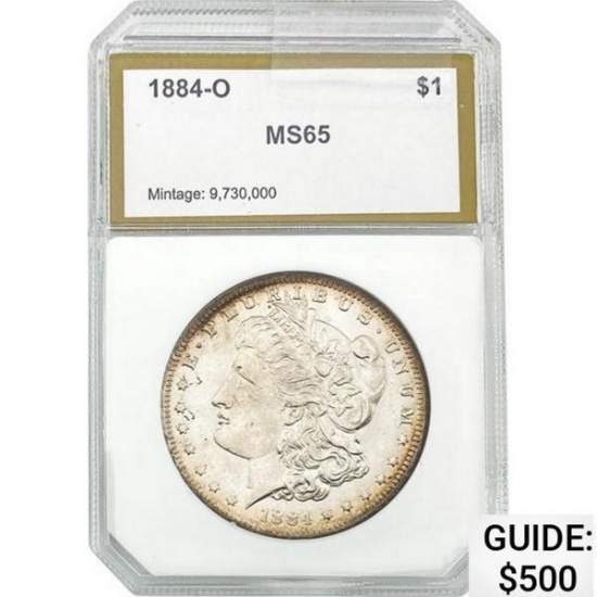 1884-O Morgan Silver Dollar PGA MS65