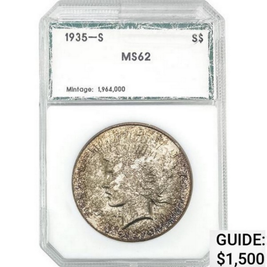 1935-S Silver Peace Dollar PGA MS62